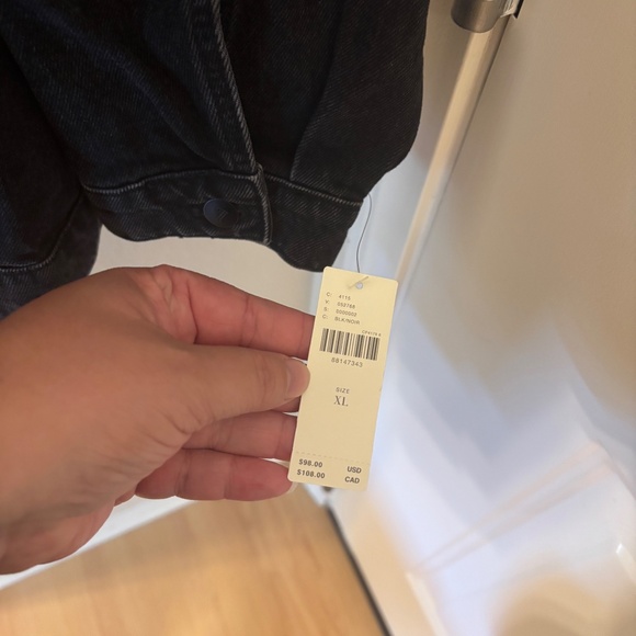 NWT Pilcro Anthropologie Black Denim Jacket Size XL 90s NEW 100% Cotton pockets - Picture 12 of 14